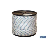 Cuerda Trenzada Polipropileno | Formato: Rollos grandes | Color: Blanco y Azul