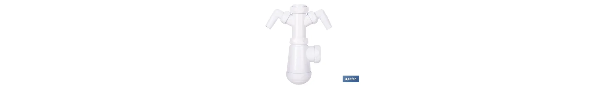 Sifón de botella extensible con 2 tomas auxiliares | Salida horizontal de Ø32-40 mm y racor de 1 1/2 | Adecuado para fregadero