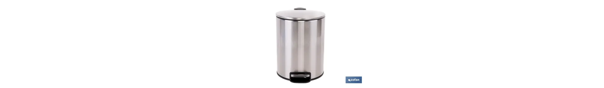 Cubo de basura de acero con pedal y cubo interior | Papelera metálica para baño y cocina | Recubrimiento antihuellas | Disponib