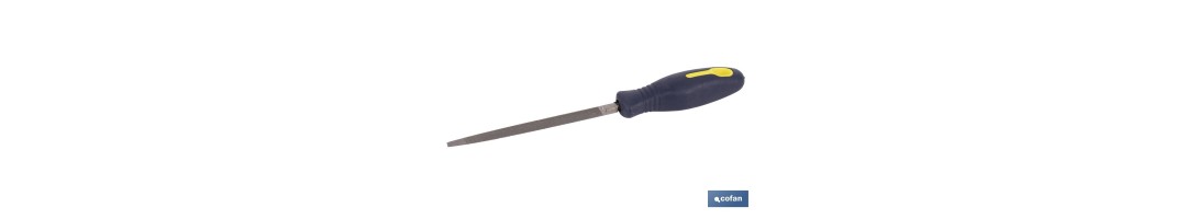 Lima triangular delgada | Modelo extrafina | Dos medidas disponibles | Mango intercambiable y ergonómico
