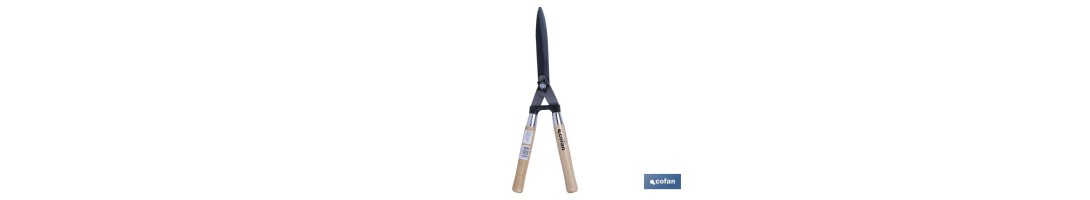 Cizalla corta setos profesional | Mango ergonómico de madera | Para jardinería y arbusto