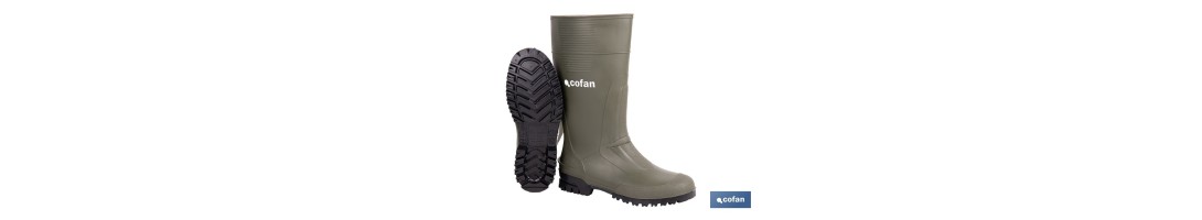 Bota de Agua | Alta | Fabricada PVC | Color Verde | Recubrimiento Interior de Punto