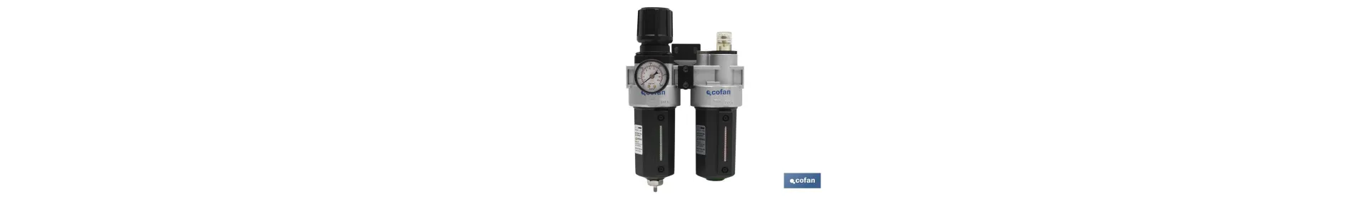 Filtro regulador presión + Lubricador rosca 3/8