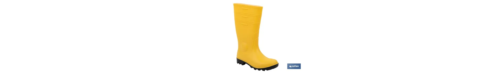 Bota de Agua| Seguridad S5 | Color Amarillo | Fabricada en PVC | Puntera y Plantilla de Acero