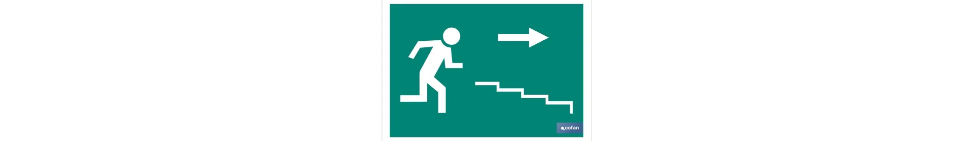 Señal Salida Escalera Derecha Bajada Pictograma — Ferretería César