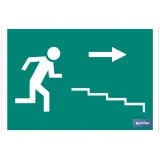 Señal Salida Escalera derecha Bajada Pictograma