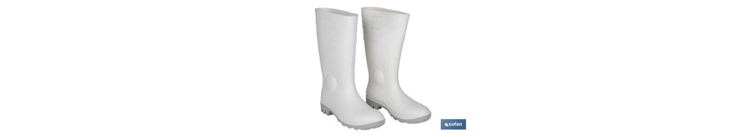 Bota de Agua | Alta de Seguridad S-4 | Color Blanco | Puntera de Acero | Fabricada en PVC-Nitrilo