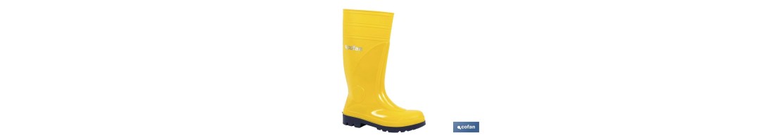 Bota de Agua| Seguridad S5 | Color Amarillo | Fabricada en PVC | Puntera y Plantilla de Acero