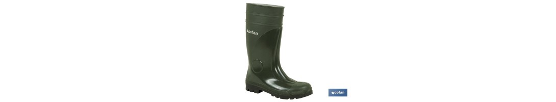 Bota de Agua | Color Verde | Seguridad S5 | Fabricada en PVC | Puntera y Plantilla de Acero