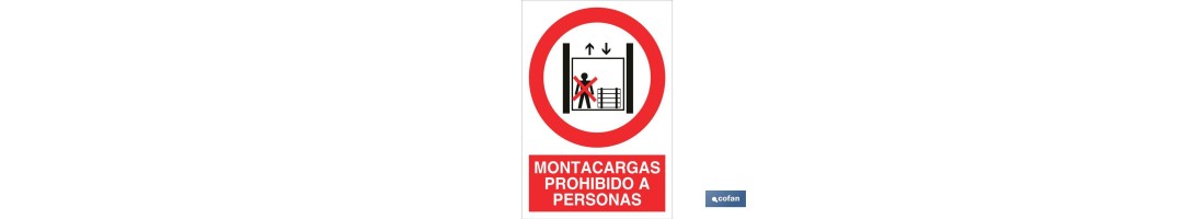 Montacargas prohibido a personas