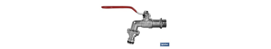 Grifo con maneta | Diferentes medidas | Adecuado para manguera | PN: 25 bar