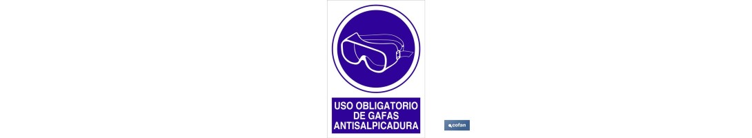 Uso obligatorio de gafas antisalpicadura