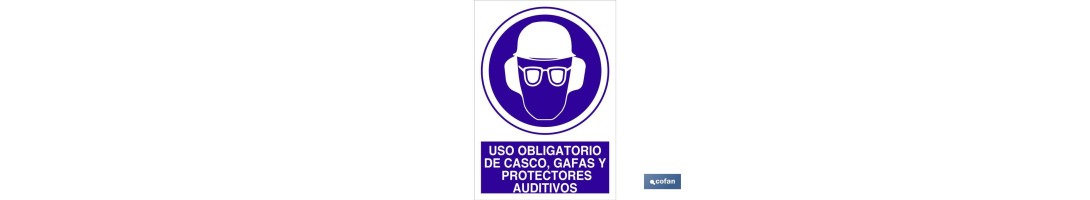 Uso obligatorio de casco, gafas y protectores auditivos