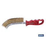 Cepillo Universal de acero latonado | Mango ergonómico rojo | Longitud 240 mm