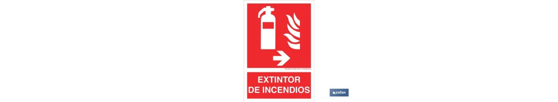 Extintor de incendios Pictograma + Texto