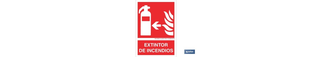 Extintor de incendios Pictograma + Texto