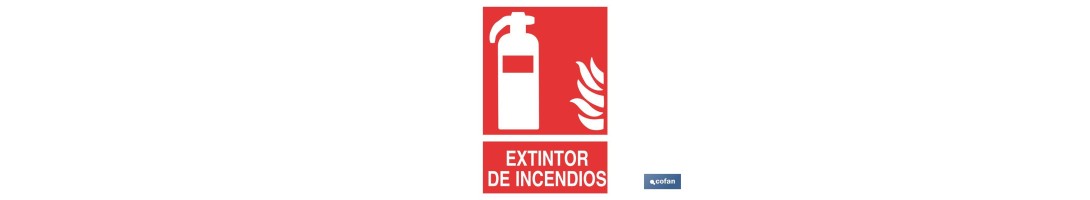 Extintor de incendios Pictograma + Texto