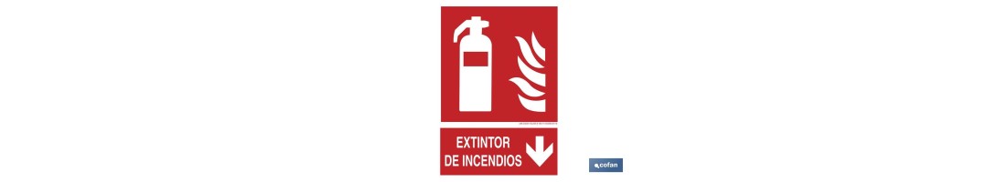 Extintor de incendios Pictograma + Texto