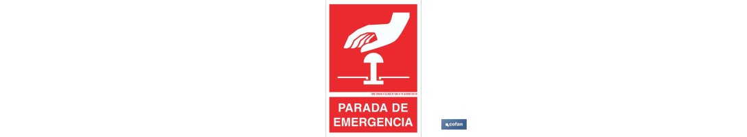 Parada de emergencia Pictograma + Texto