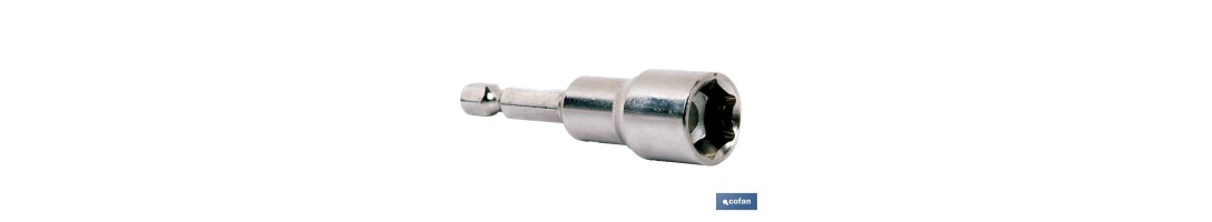 Adaptador de taladro 1/4 imantado para tornillos | Alojamiento del tornillo imantado | Medidas desde SW 5 hasta SW 13 mm