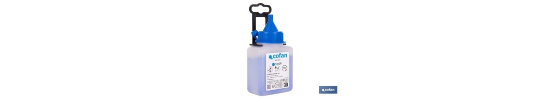Frasco de polvo azul de trazado | Para plomada | Capacidad: 100, 250, 500 o 1000 g