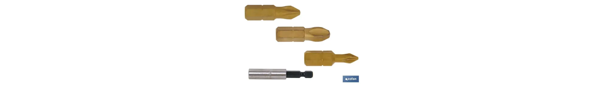 Kit de Puntas de Titanio 1/4 Ph para Atornillar y Adaptador |