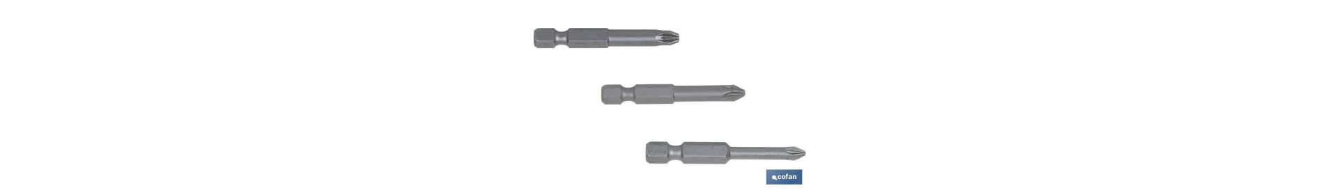 Kit de Puntas de Acero para Atornillar | Contenido 3 Puntas Pozi