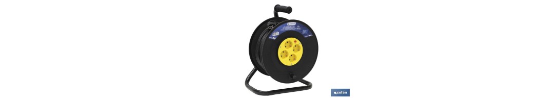 Alargador de cable con 4 tomas | Longitud del cable 50 metros | Sección cable 3 x 1,5 mm