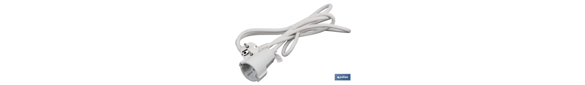 Prolongador de cable eléctrico | Varias medidas de cable (3 x 1,5 mm) | Base Bipolar