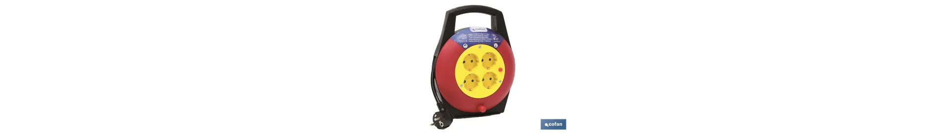 Enrollacables de 4 tomas | Longitud del cable 7 m | Sección cable 3 x 1,5 mm