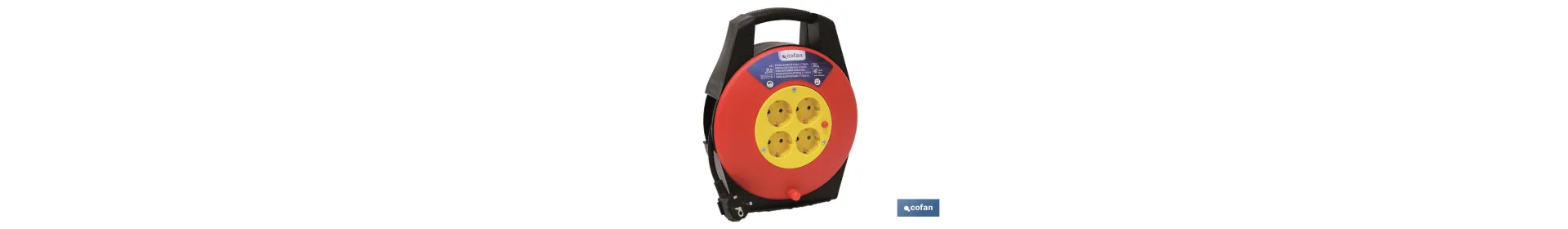 Enrollacables de 4 tomas | Longitud del cable 20 m | Sección cable 3 x 1,5 mm