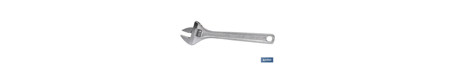 Llave inglesa con moleta central | Varias medidas y aperturas | Ajustable | Fabricada en acero al cromo-vanadio