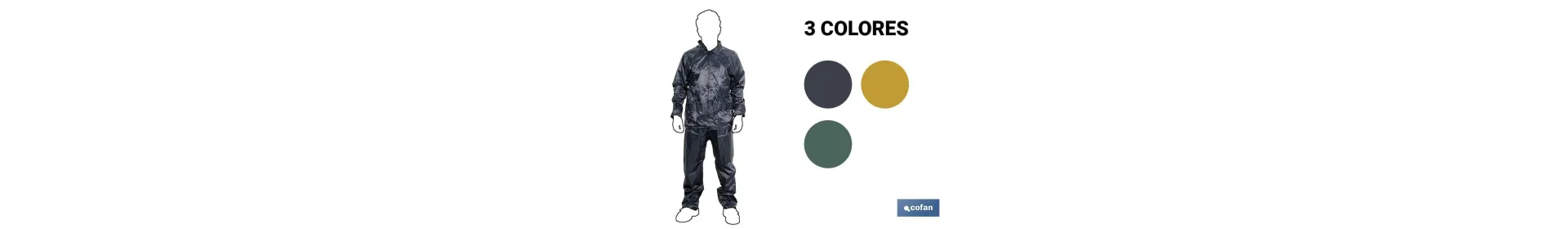 Traje de Agua | Fabricado en Poliéster/PVC | Varios Colores | Compuesto por Chaqueta y Pantalón