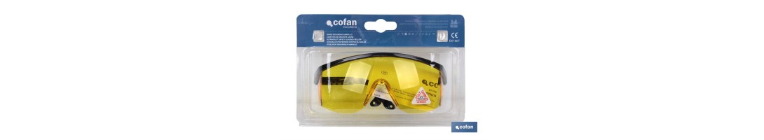 Blíster Gafas de Seguridad | Lente Color amarillo | Protección UV | EN 166:2001