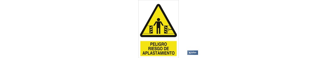 riesgo de aplastamiento. El diseño de la señal puede variar, pero en ningún caso se variará el significado de la misma.