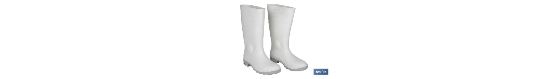 Bota de Agua | Alta de Seguridad S-4 | Color Blanco | Puntera de Acero | Fabricada en PVC-Nitrilo