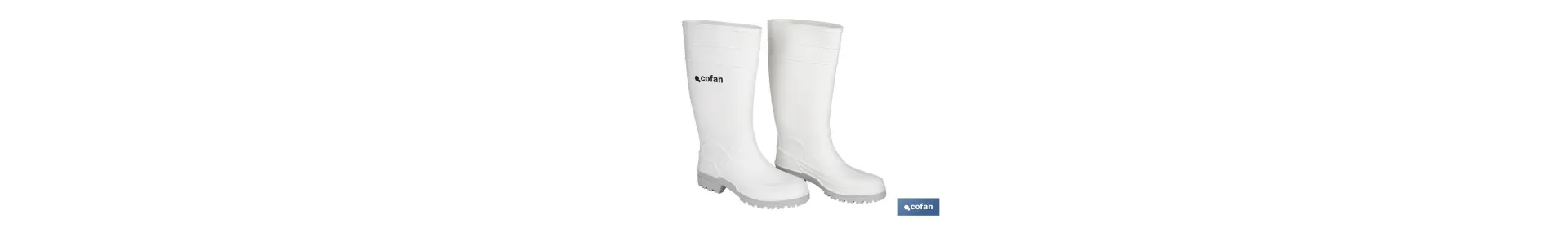 Bota de Agua | Alta | Fabricada en PVC | Color Blanco | Suela Antideslizante y Resistente a la Abrasión
