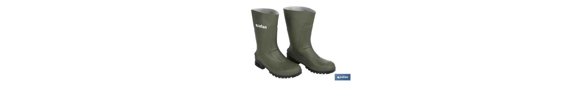 Bota de Agua | Media Caña | Fabricada PVC | Color Verde | Suela Antideslizante