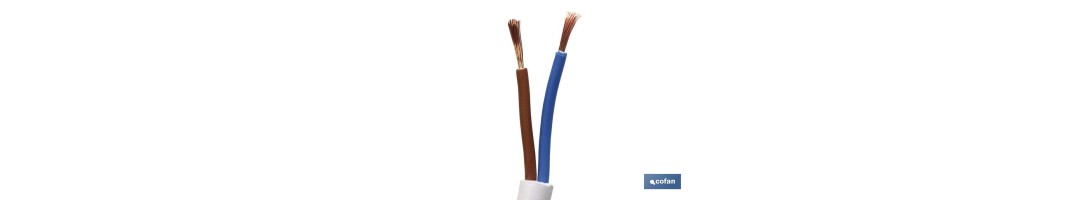 Rollo Cable Eléctrico de 100 m | PVC H05VV-F | Sección 2 x 1 mm2 | Color Blanco