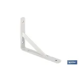 Palomilla reforzada blanca | Escuadra metálica de alta carga | Soporta hasta 300 kg | Ideal para estanterías y superficies pesa