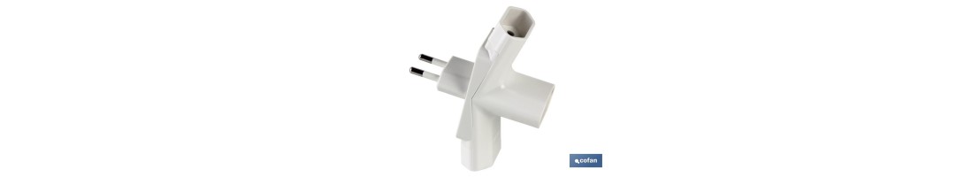 Adaptador Multivía Triple | Tipo Espiga | 3 vías | 10 A - 250 V