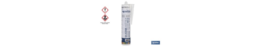 Silicona Acética Universal | Color: Transparente, Blanco, Gris y/o Negro | Envase de 280 ml