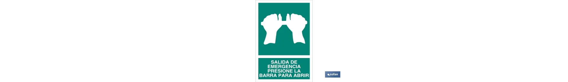 Salida de Emergencia Presione la Barra para Abrir