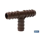Conector en forma de T para riego por goteo | 16 mm de diámetro | Para sistemas de riego