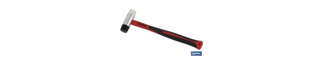 Martillo nylon/poliuretano | Mango fabricado en fibra de vidrio | Varios diámetros