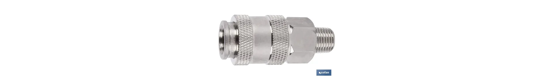 Enchufe rápido universal rosca macho 1/2 | Acoplador Hembra universal con rosca macho BSP 1/2 para instalaciones neumáticas