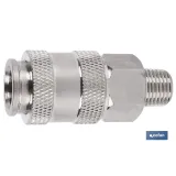 Enchufe rápido universal rosca macho 1/2 | Acoplador Hembra universal con rosca macho BSP 1/2 para instalaciones neumáticas