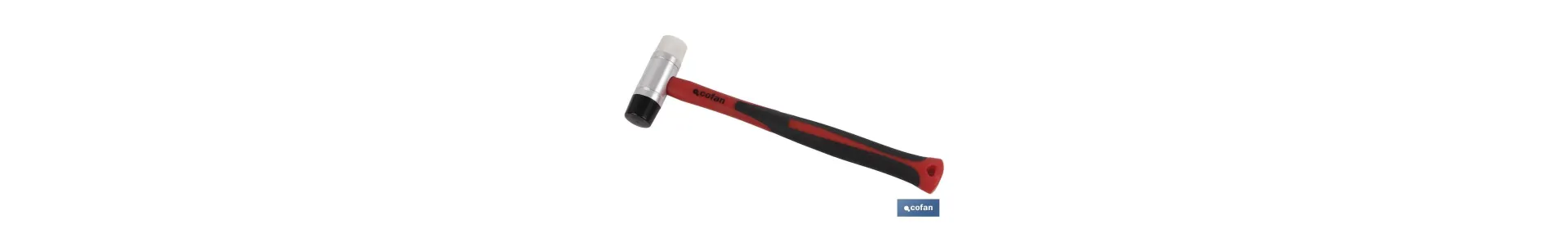 Martillo nylon/poliuretano | Mango fabricado en fibra de vidrio | Varios diámetros