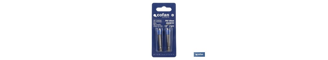Set de dos Puntas para destornillador | Modelo PH-2 de 1/4 | Incluye corona magnética