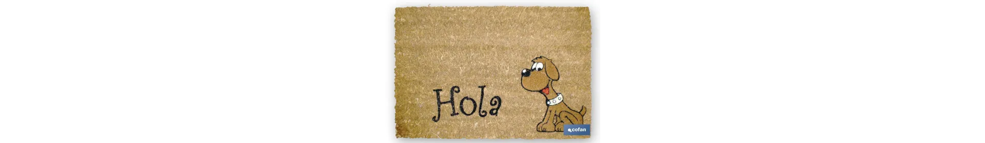 Felpudo de Coco Floqueado con Diseño de Hola Perro — Ferretería César